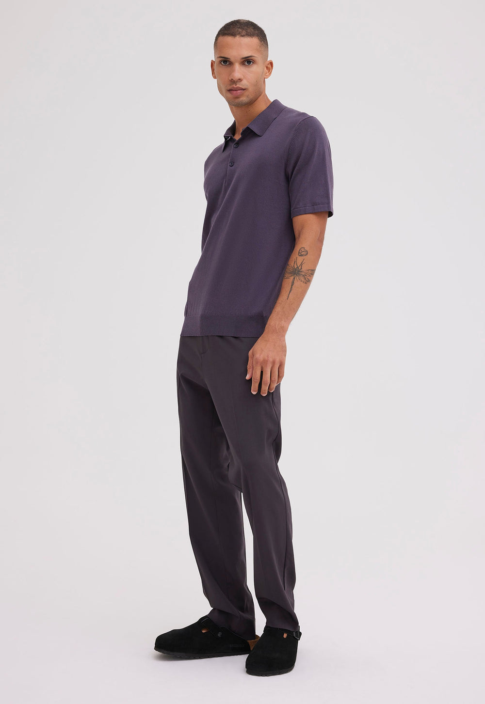 Jac+Jack Pointier Cotton Polo - Muse Charcoal